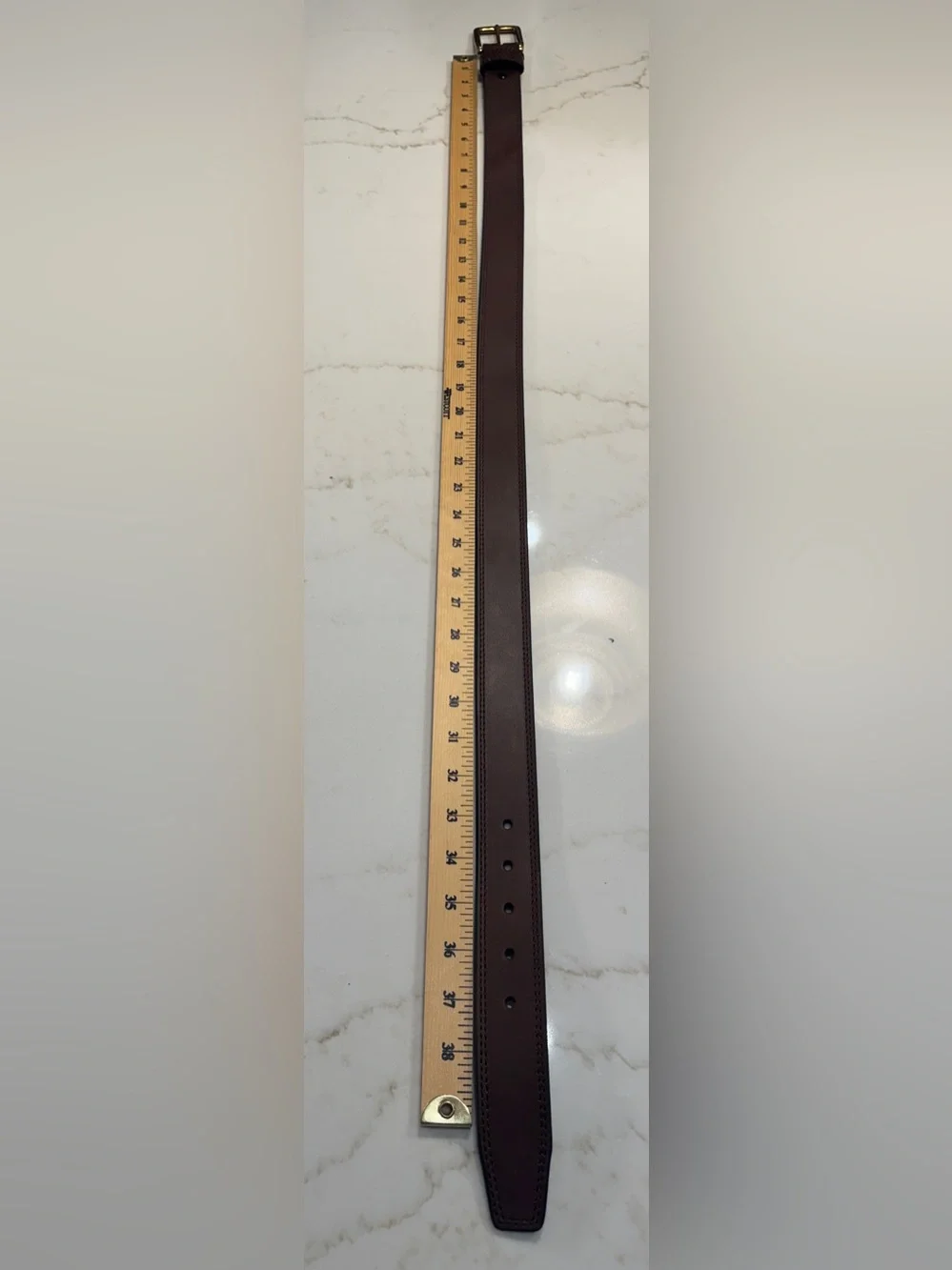 Carhartt Brown Leather Belt with Brass Buckle